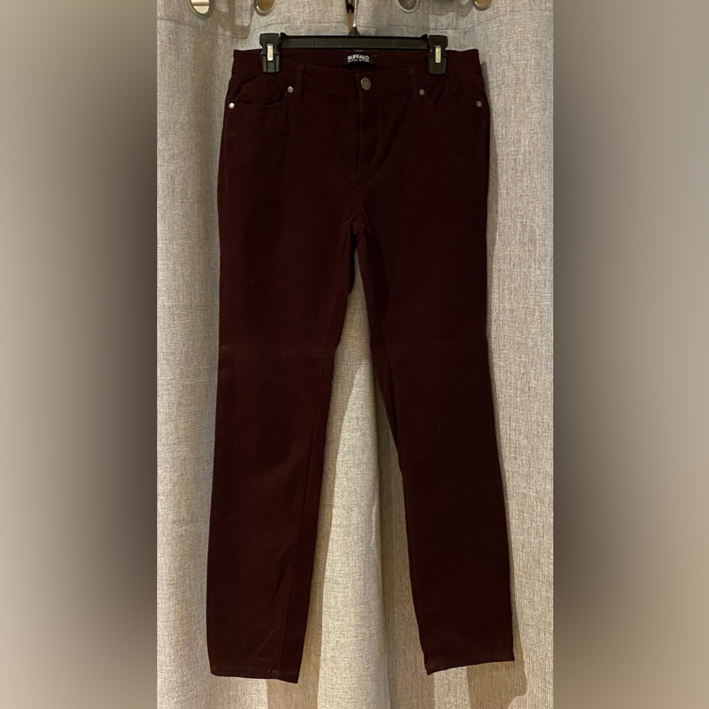 Buffalo David Bitton Women's Mid-rise Skinny Stretch Jeans Burgundy